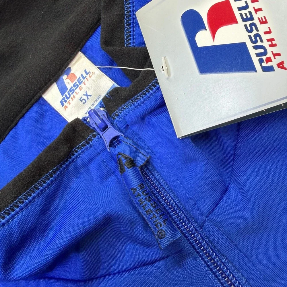NWT Russell Athletic Pullover Mens 5X 1/4 Zip Blue Black Dri-Power Performance